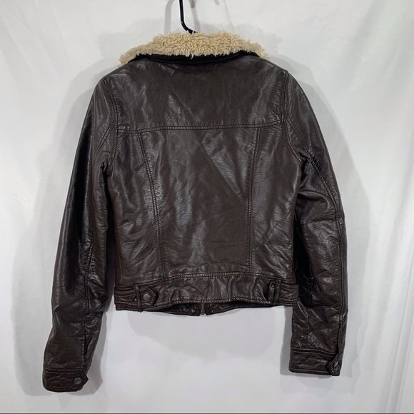 Hollister Womens Size Small Vegan Leather Fleece Lined Jacket - Picture 2 of 10